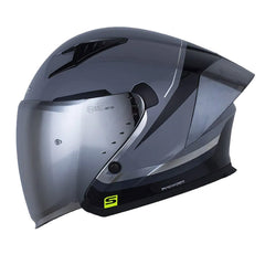 Casco Shaft 226 Gt Crest Gris Oscuro Holografico Silver Visor Iridium Silver