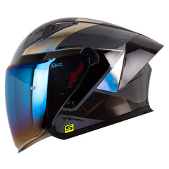 Casco Shaft 226 Gt Parker Gris Oscuro Gris Visor Iridium Azul