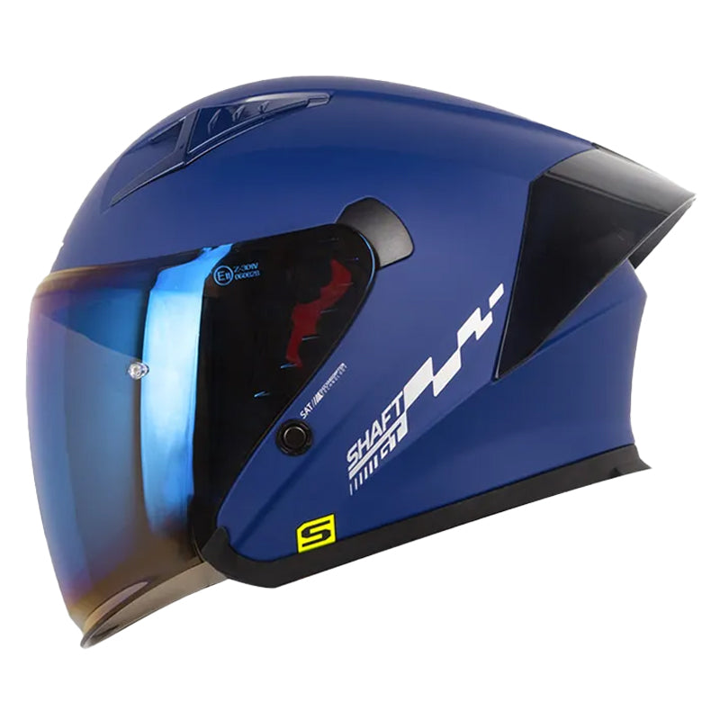 Casco Shaft 226 Gt Solid Azul Gris Visor Iridium Azul