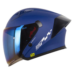 Casco Shaft 226 Gt Solid Azul Gris Visor Iridium Azul