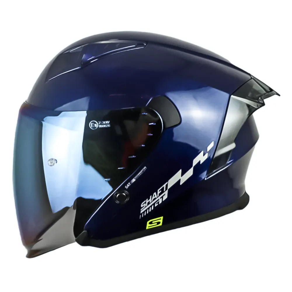 Casco Shaft 226 Gt Solid Azul Metálico Silver Visor Iridium Azul