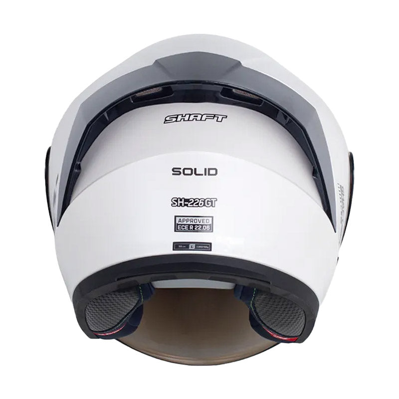 Casco Shaft 226 Gt Solid Blanco Gris Oscuro Visor Iridium Azul