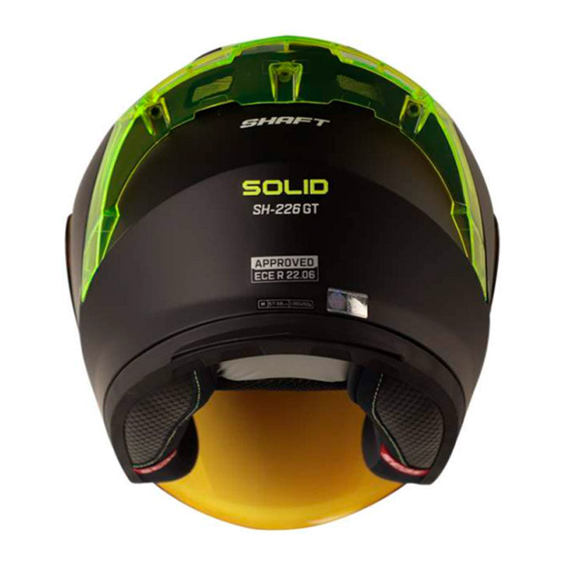Casco Shaft 226 Gt Solid Negro Amarillo Neon