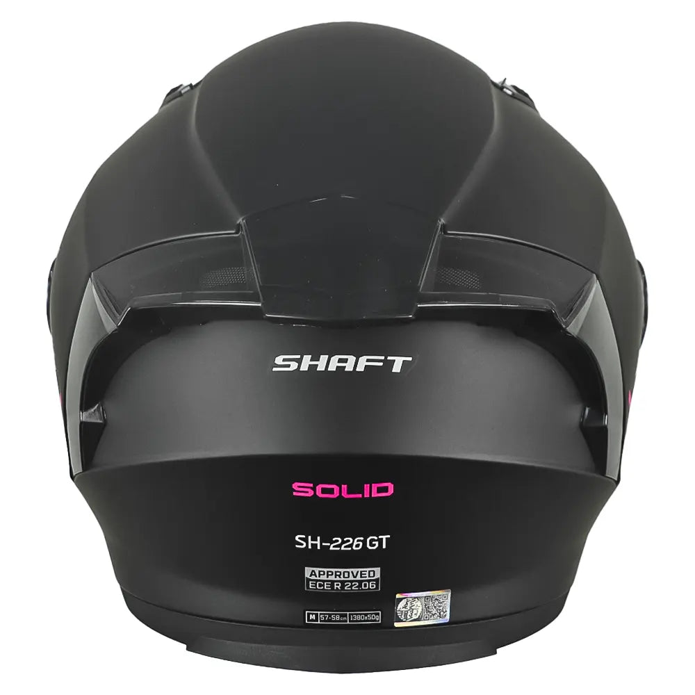 Casco Shaft 226 Gt Solid Negro Fucsia Visor Revo Morado