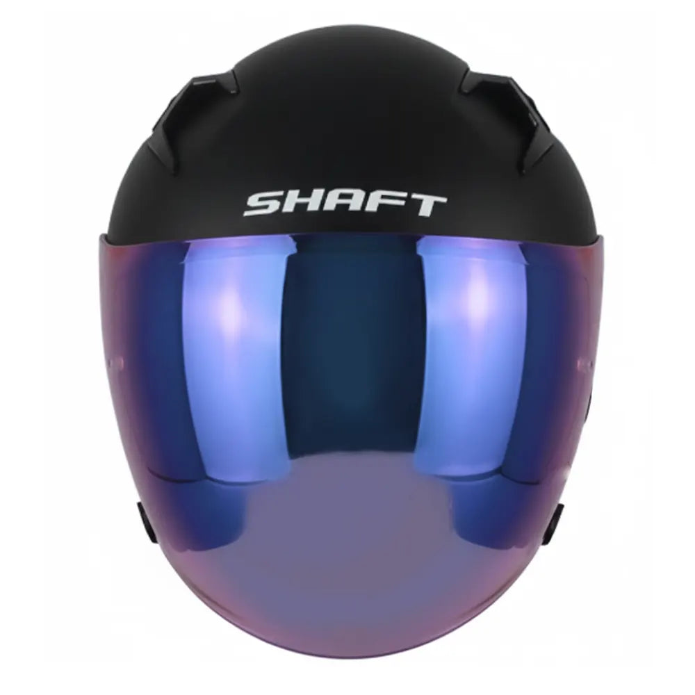 Casco Shaft 226 Gt Solid Negro Gris Oscuro Visor Iridium Azul