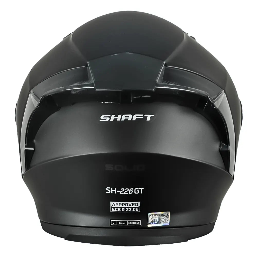 Casco Shaft 226 Gt Solid Negro Gris Oscuro Visor Iridium Azul