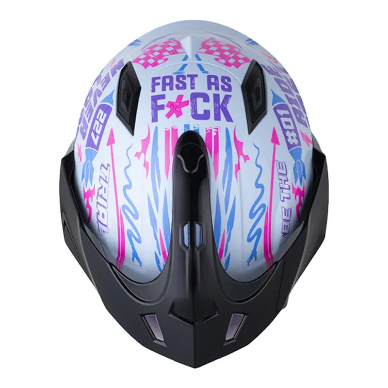 Casco Shaft 227 Trial Rush Azul Claro Visor Iridium Azul