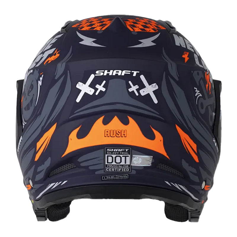 Casco Shaft 227 Trial Rush Azul Oscuro Silver Visor Revo Rojo