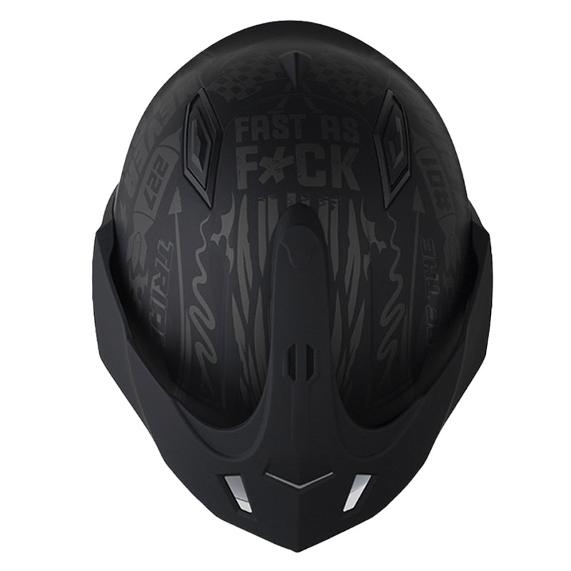 Casco Shaft 227 Trial Rush Gris Negro Oscuro Visor Iridium Silver