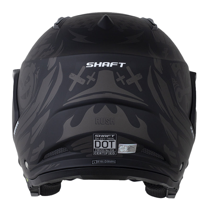 Casco Shaft 227 Trial Rush Gris Negro Oscuro Visor Iridium Silver