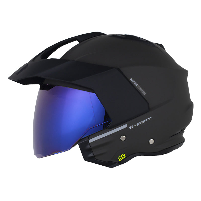 Casco Shaft 227 Trial Solid Gris Oscuro Visor Iridium Azul