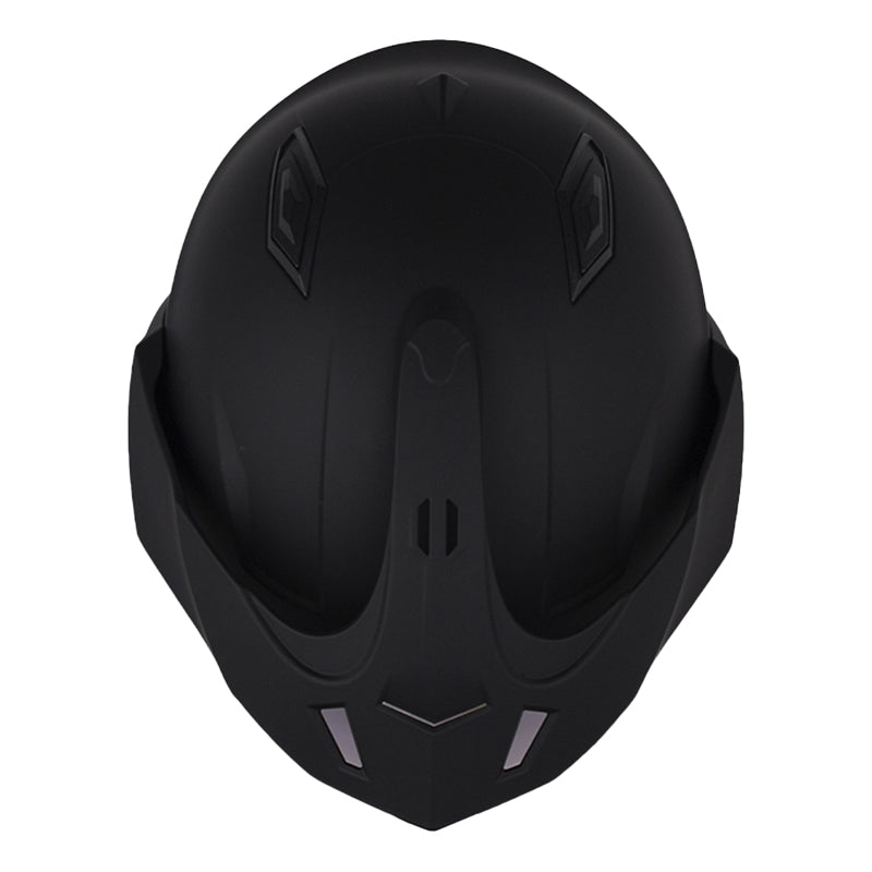 Casco Shaft 227 Trial Solid Negro Amarillo Visor Iridium Azul