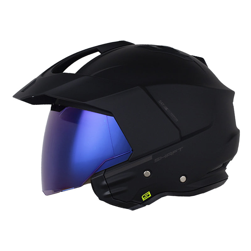 Casco Shaft 227 Trial Solid Negro Gris Oscuro Visor Iridium Azul