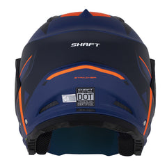 Casco Shaft 227 Trial Straiker Azul Oscuro Naranja Visor Revo Rojo