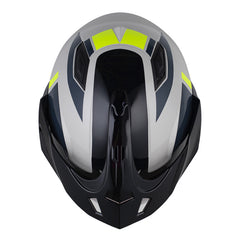 Casco Shaft 227 Trial Straiker Gris Claro Amarillo Visor Iridium Azul