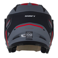 Casco Shaft 227 Trial Straiker Gris Oscuro Rojo Visor Iridium Azul