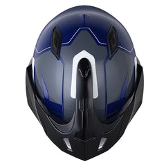 Casco Shaft 227 Trial Zant Azul Oscuro Blanco Visor Iridium Azul