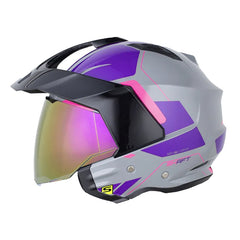 Casco Shaft 227 Trial Zant Gris Fucsia Visor Revo Morado