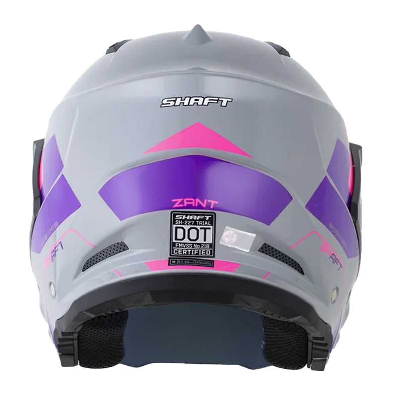 Casco Shaft 227 Trial Zant Gris Fucsia Visor Revo Morado