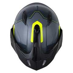 Casco Shaft 227 Trial Zant Gris Oscuro Amarillo Visor Iridium Azul