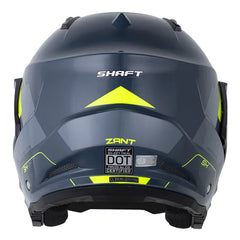 Casco Shaft 227 Trial Zant Gris Oscuro Amarillo Visor Iridium Azul