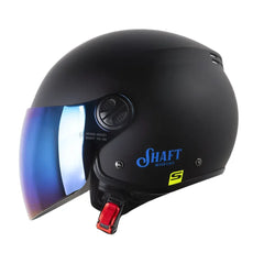 Casco Shaft 236 Roma Solid Negro Azul Visor Iridium Azul