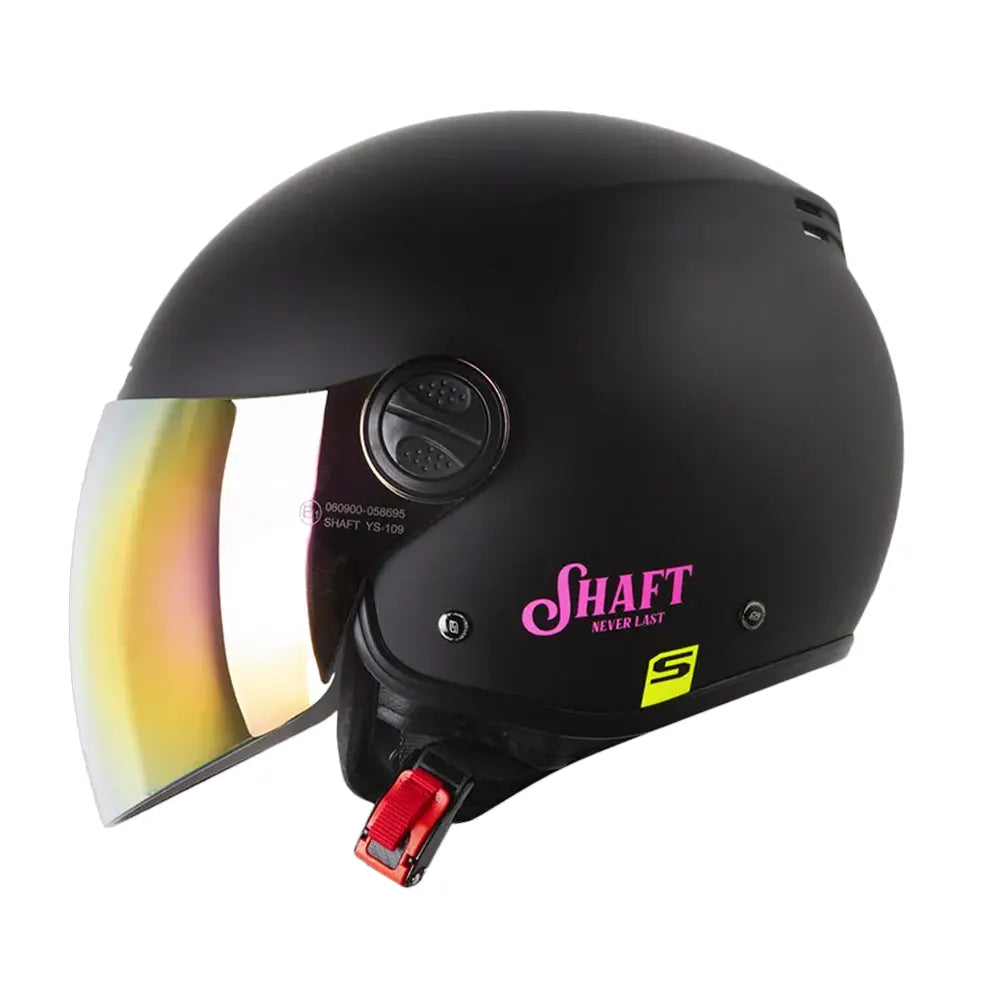 Casco Shaft 236 Roma Solid Negro Fucsia Visor Iridium Morado