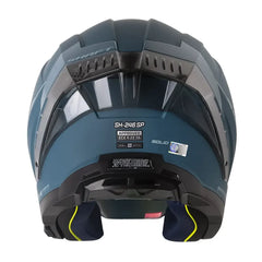 Casco Shaft 246 Sp Solid Azul Oscuro Visor Revo Rojo