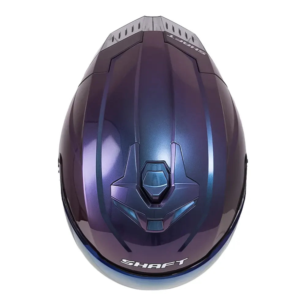 Casco Shaft 246 Sp Solid Camaleón Silver Visor Iridium Azul