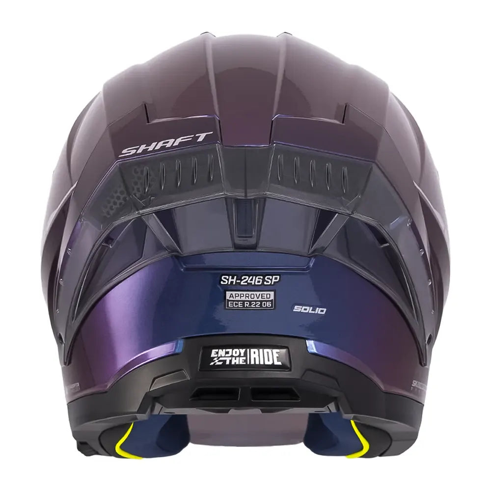 Casco Shaft 246 Sp Solid Camaleón Silver Visor Iridium Azul