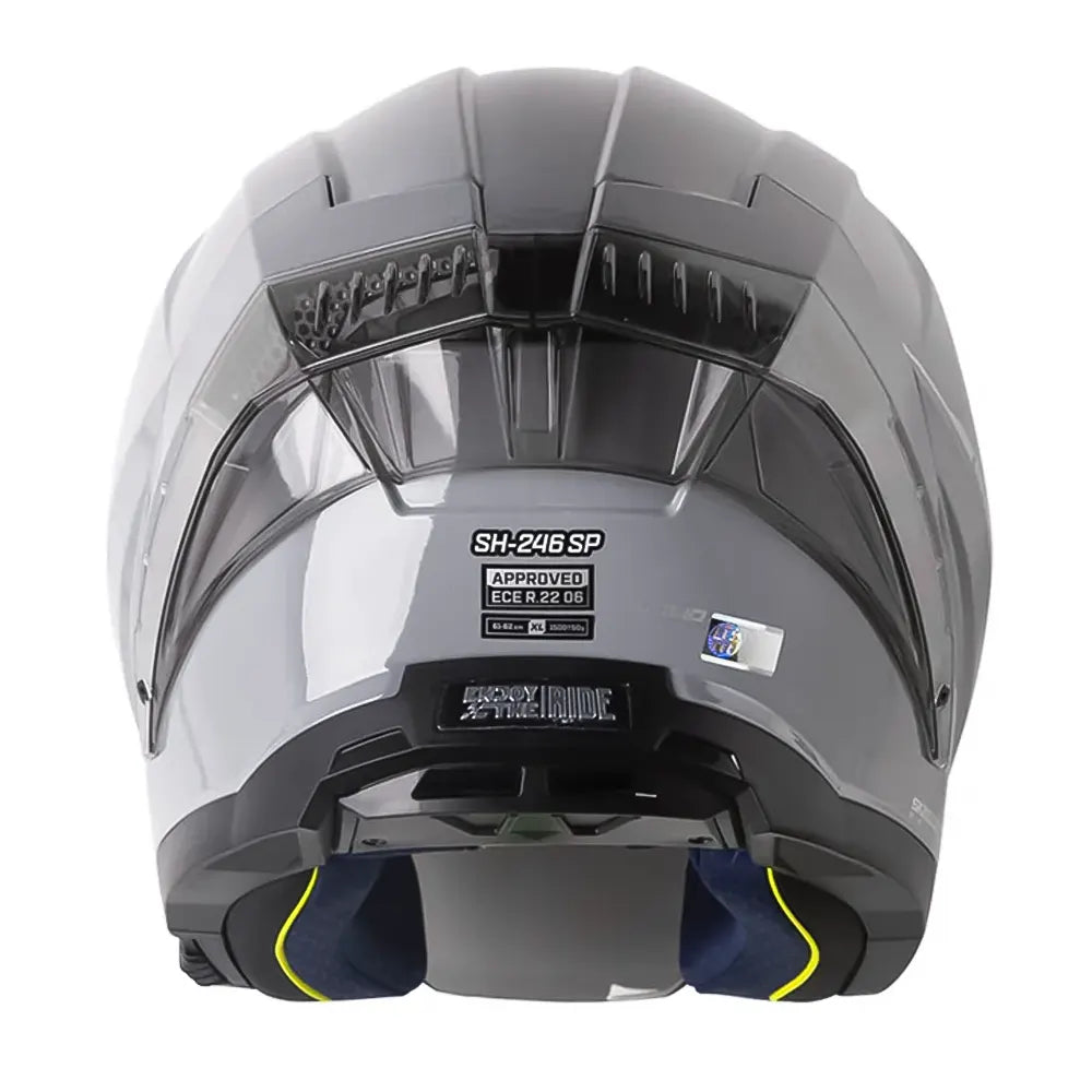 Casco Shaft 246 Sp Solid Gris Silver Visor Iridium Azul