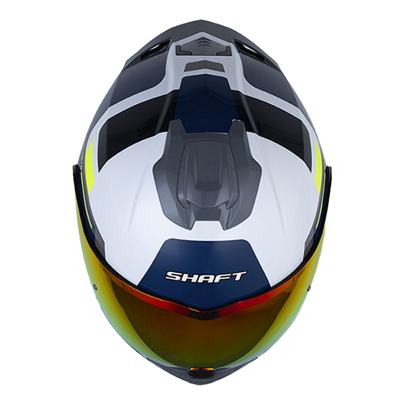 Casco Shaft 3540 Dv Lexx Blanco Azul Oscuro Visor Revo Rojo