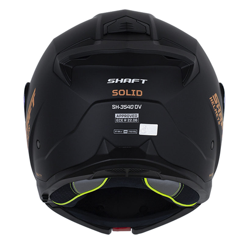 Casco Shaft 3540 Dv Solid Negro Dorado Visor Iridium Dorado