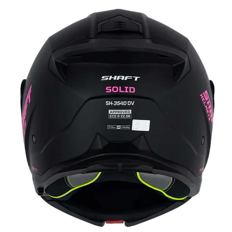 Casco Shaft 3540 Dv Solid Negro Fucsia Visor Revo Morado