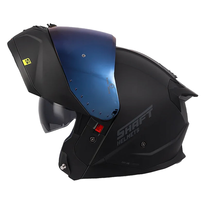 Casco Shaft 3540 Dv Solid Negro Gris Oscuro Visor Iridium Azul