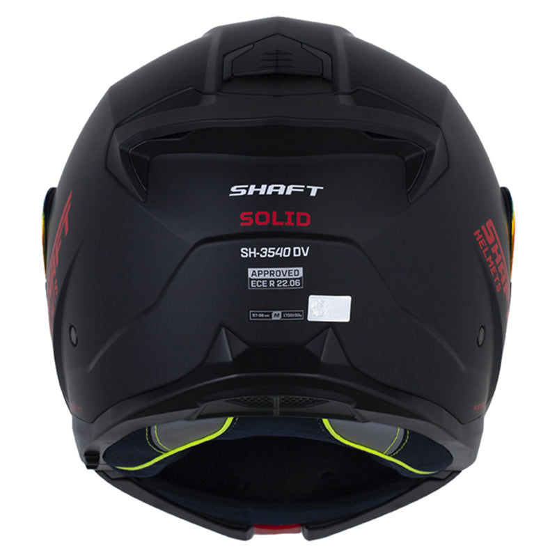 Casco Shaft 3540 Dv Solid Negro Rojo Visor Revo Rojo