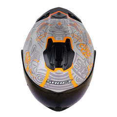 Casco Shaft 3540 Dv The World Arena Claro Naranja Visor Iridium Azul