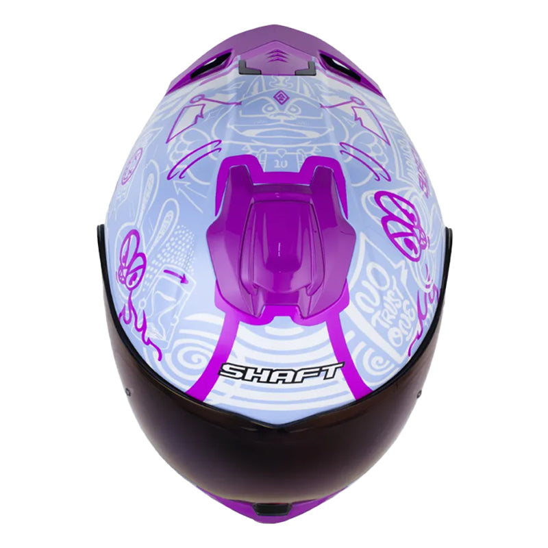 Casco Shaft 3540 Dv The World Azul Claro Morado Visor Iridium Azul