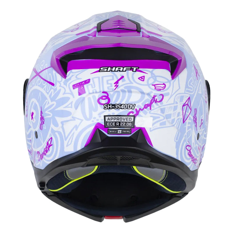 Casco Shaft 3540 Dv The World Azul Claro Morado Visor Iridium Azul