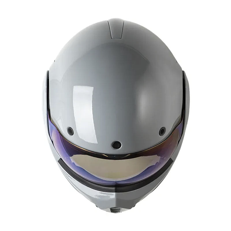 Casco Shaft 3610Dv Solid Gris Silver Visor Iridium Azul