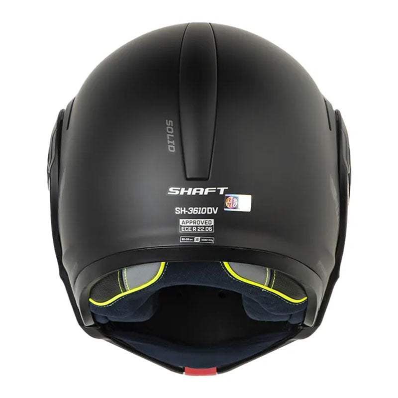 Casco Shaft 3610Dv Solid Negro Gris Visor Revo Rojo