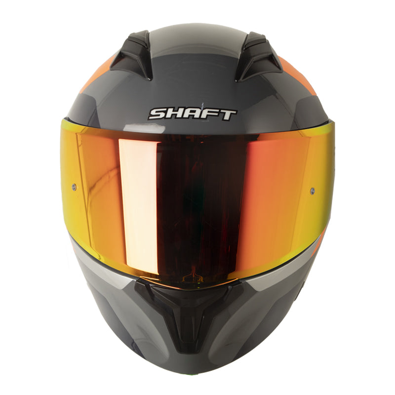 Casco Shaft 3820 Sp May Gris Oscuro Naranja Visor Revo Rojo
