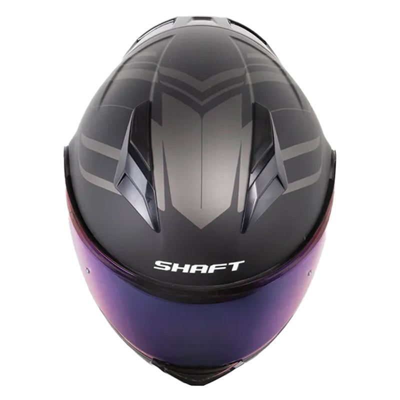 Casco Shaft 3820 Sp Mentox Negro Gris Oscuro Visor Iridium Azul