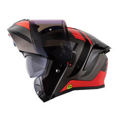 Casco Shaft 3820 Sp Mentox Negro Rojo Visor Iridium Azul