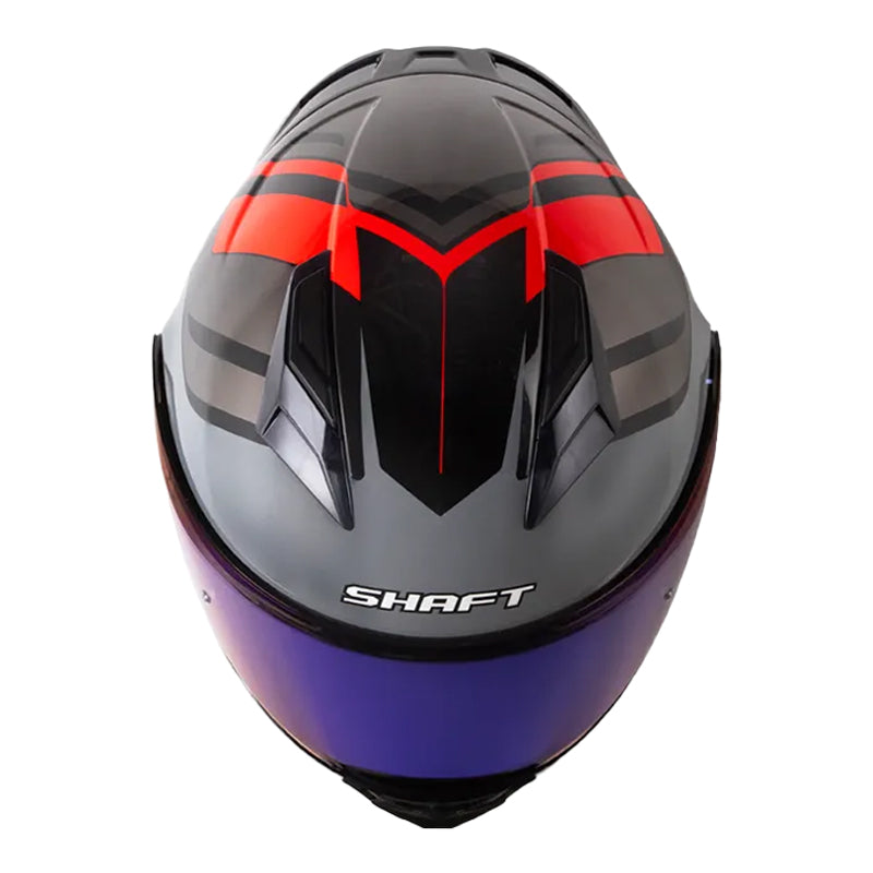 Casco Shaft 3820 Sp Mentox Negro Rojo Visor Iridium Azul