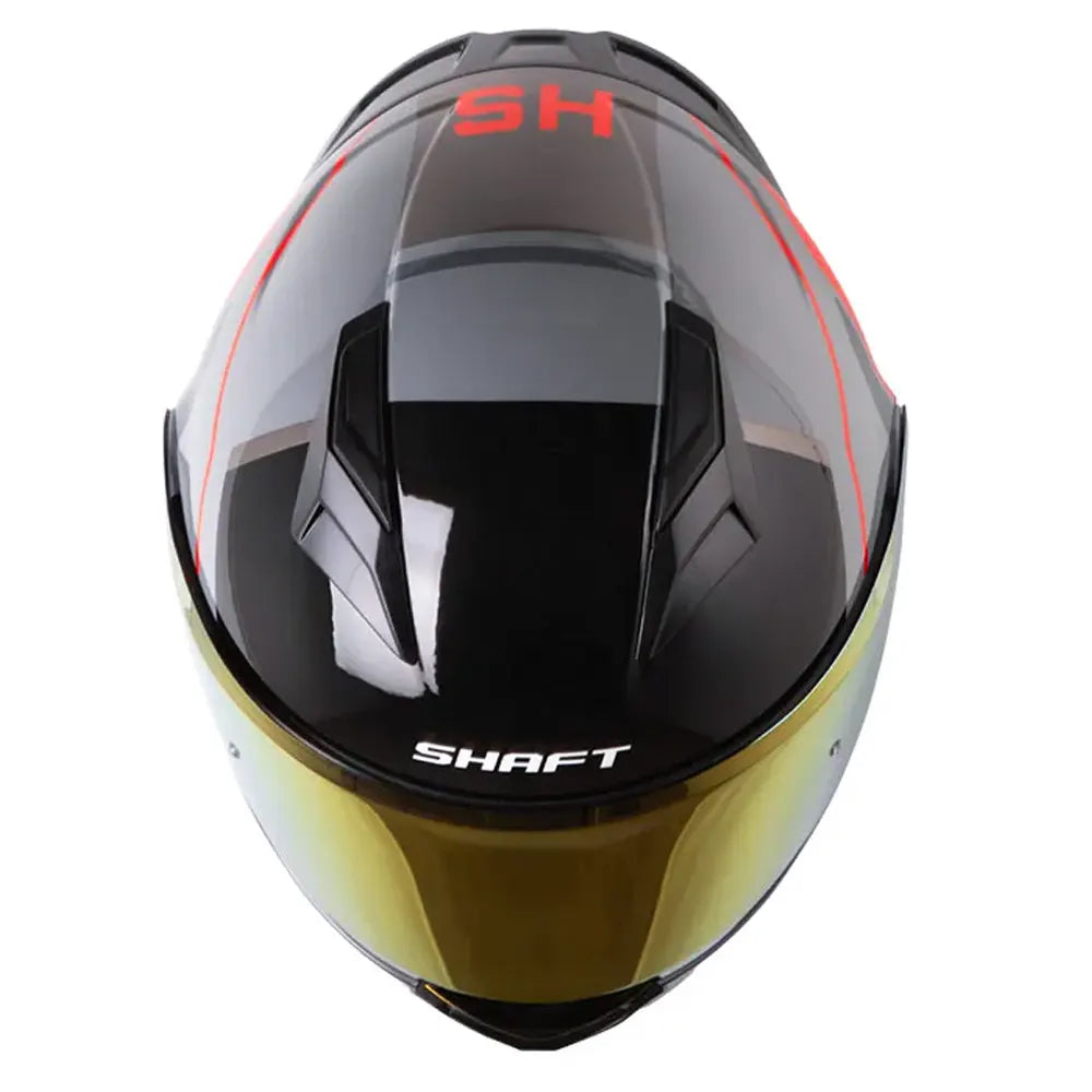 Casco Shaft 3820 Sp Seven Gris Oscuro Rojo Visor Iridium Rojo