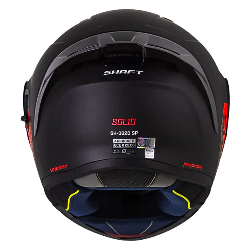 Casco Shaft 3820 Sp Solid Negro Rojo Visor Revo Rojo
