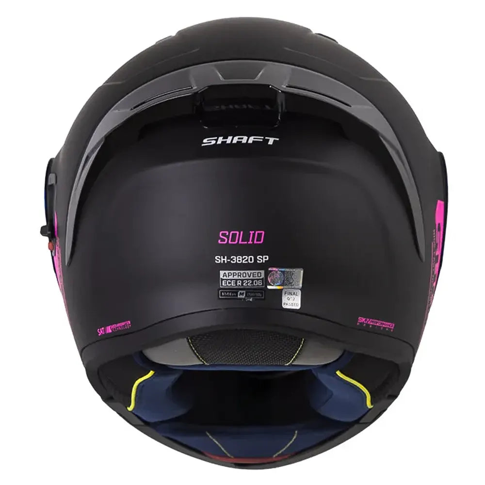 Casco Shaft 3820 Sp Solid Negro Fucsia Visor Iridium Morado