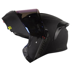 Casco Shaft 3820 Sp Solid Negro Gris Visor Iridium Azul