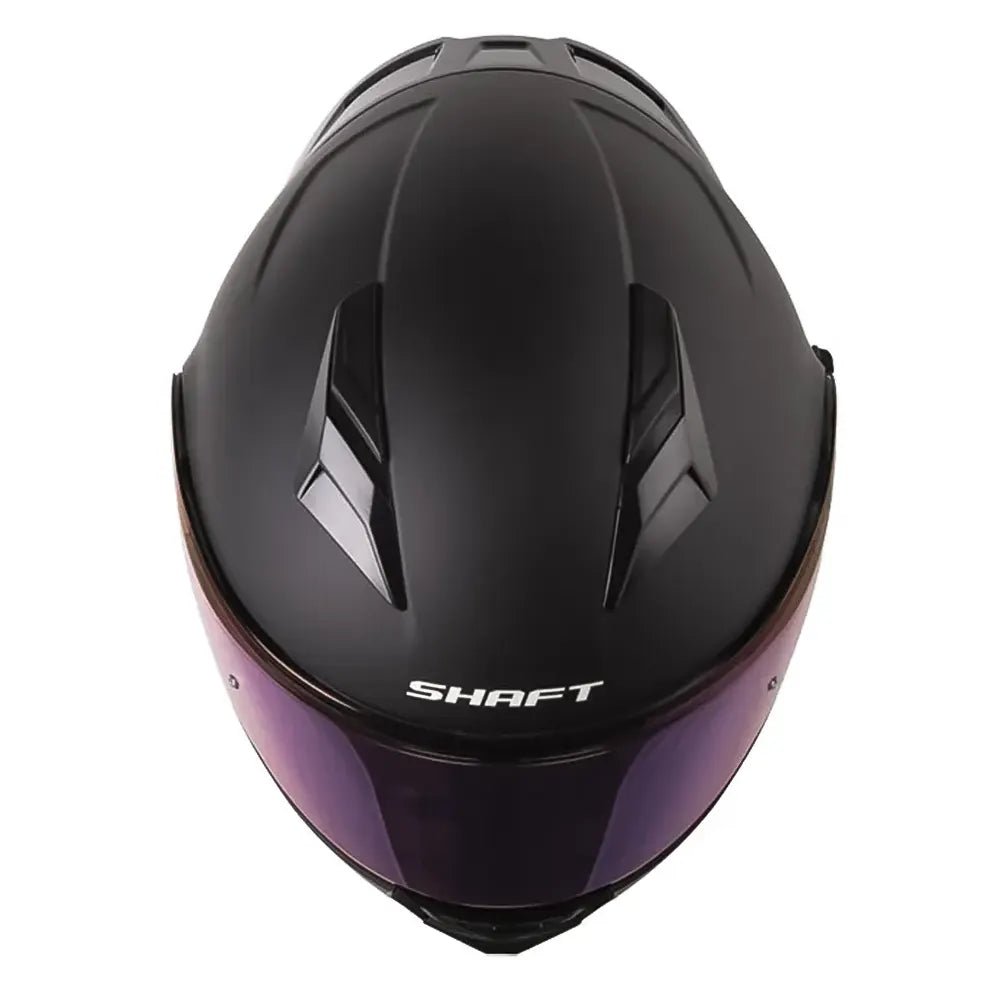 Casco Shaft 3820 Sp Solid Negro Gris Visor Iridium Azul